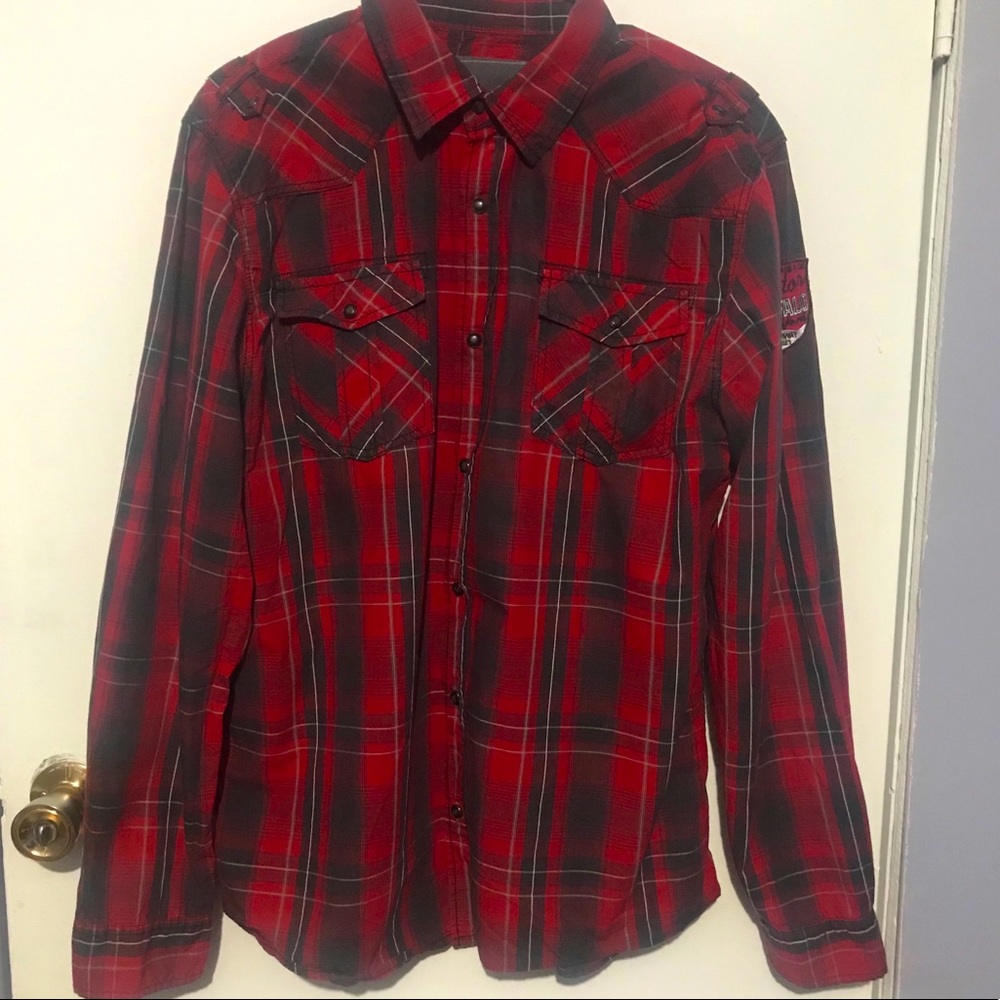 Urban Heritage Red and Black Flannel Shirt. XL